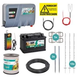 VOSS.farming Rehzaun Elektrozaun Für Häuslichen Garten 50m 12V