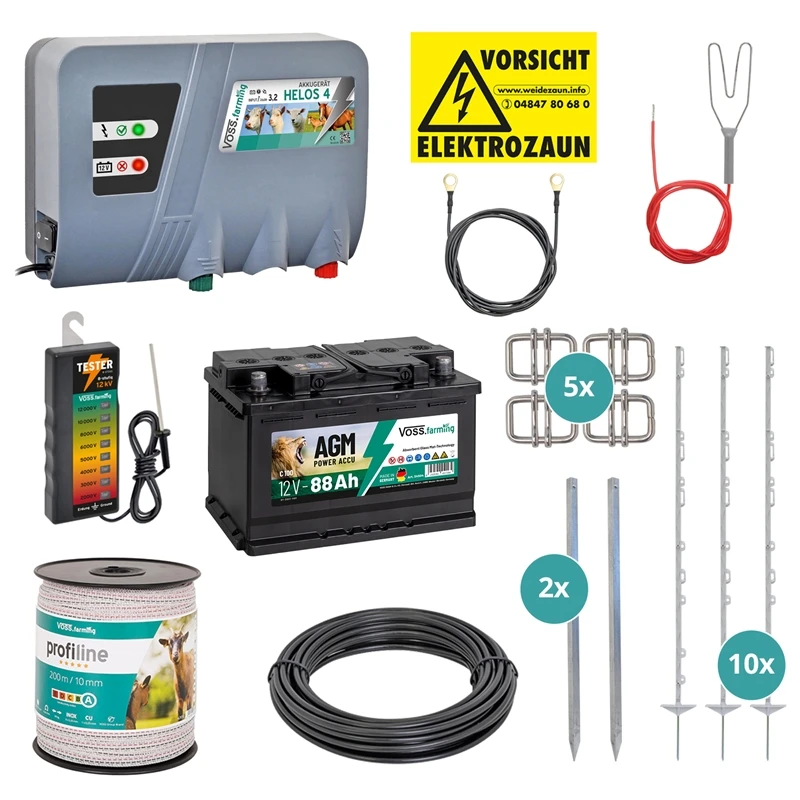 VOSS.farming Rehzaun Elektrozaun Für Häuslichen Garten 50m 12V 3 VOSS.farming Rehzaun Elektrozaun Für Häuslichen Garten 50m 12V