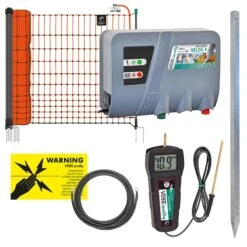 VOSS.farming Geflügelnetz Komplett Set: 50m Netz & 12-230V Weidezaungerät