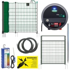 VOSS.farming Geflügelnetz Komplett Set: 50m Netz & 230V Weidezaungerät