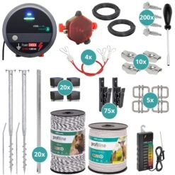 VOSS.farming "100m Grundset Wildschweinzaun" Wildschwein-Set, 230 Volt