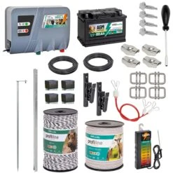 VOSS.farming "100m Grundset Wildschweinzaun" Wildschwein-Set, 12 Volt