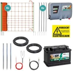 VOSS.farming "400m Grundset Wolfszaun-Set" Wolfsnetz, 12 Volt