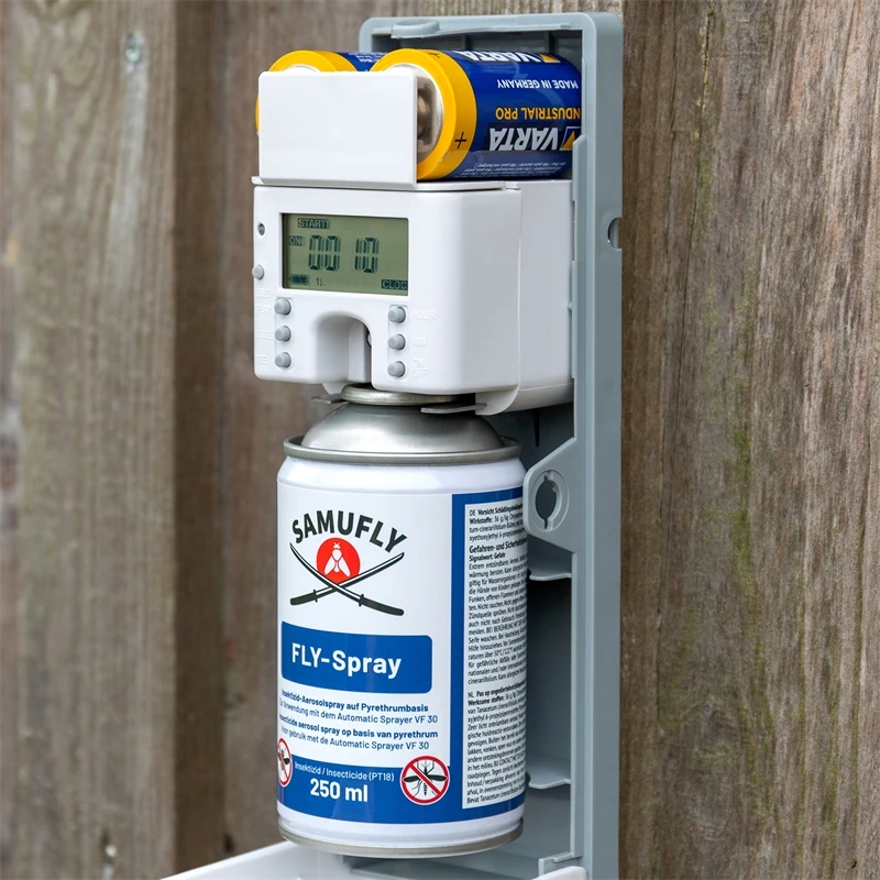 SET SAMUFLY FLY- Insekten-Spray + Automatik Sprüher - Mittel Gegen Fliegen, Mücken, Bremsen Etc. 9 SET SAMUFLY FLY- Insekten-Spray + Automatik Sprüher - Mittel Gegen Fliegen, Mücken, Bremsen Etc. – Bild 7