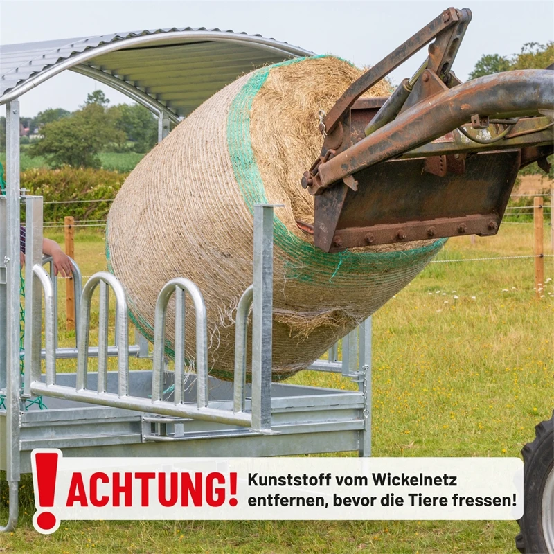 VOSS.farming Viereckraufe, Futterraufe, Rundballenraufe 2 X 2 M Mit Dach Und Palisadenfressgitter 7 VOSS.farming Viereckraufe, Futterraufe, Rundballenraufe 2 X 2 M Mit Dach Und Palisadenfressgitter – Bild 5