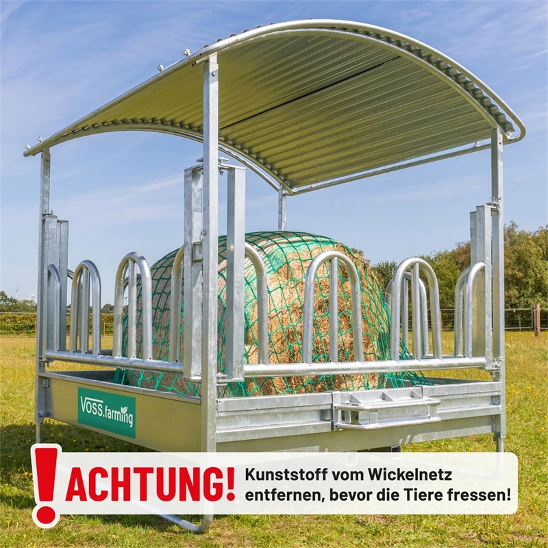 VOSS.farming Viereckraufe, Futterraufe, Rundballenraufe 2 X 2 M Mit Dach Und Palisadenfressgitter 14 VOSS.farming Viereckraufe, Futterraufe, Rundballenraufe 2 X 2 M Mit Dach Und Palisadenfressgitter – Bild 12