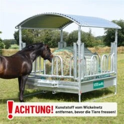 VOSS.farming Heuraufe Spar-Set, 2x2m Mit Dach Und Palisadenfressgitter + Futtersparnetz + Rahmen 22 VOSS.farming Heuraufe Spar-Set, 2x2m Mit Dach Und Palisadenfressgitter + Futtersparnetz + Rahmen -Optimal Ranchzaun Geschäft 503902 voss farming viereckraufe mit palisadengitter und futtersparnetz mit rahmen