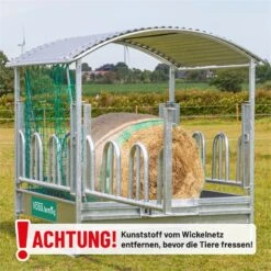 VOSS.farming Heuraufe Spar-Set, 2x2m Mit Dach Und Palisadenfressgitter + Futtersparnetz + Rahmen 18 VOSS.farming Heuraufe Spar-Set, 2x2m Mit Dach Und Palisadenfressgitter + Futtersparnetz + Rahmen -Optimal Ranchzaun Geschäft 503902 voss farming viereckraufe mit seitenteil zum oeffnen und befuellen