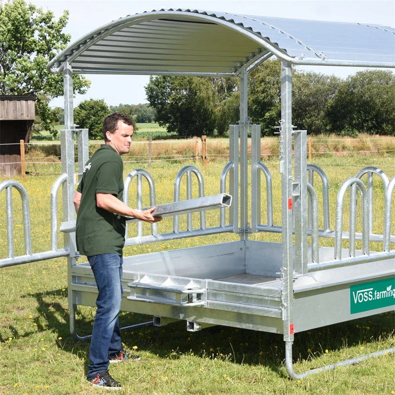 VOSS.farming Viereckraufe, Futterraufe, Rundballenraufe 2 X 2 M Mit Dach Und Palisadenfressgitter 5 VOSS.farming Viereckraufe, Futterraufe, Rundballenraufe 2 X 2 M Mit Dach Und Palisadenfressgitter – Bild 3
