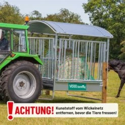 VOSS.farming Pferde-Viereckraufe, Rundballenraufe Mit Dach Und Fressgitter, Höhenverstellbar -Optimal Ranchzaun Geschäft 503903 voss farming viereckraufe mit traktoraufnahme 1