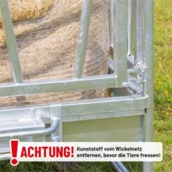 VOSS.farming Viereckraufe, Heuraufe Mit Dach Und Palisadenfressgitter, Höhenverstellbar -Optimal Ranchzaun Geschäft 503904 voss farming viereckraufe leicht zu befuellen