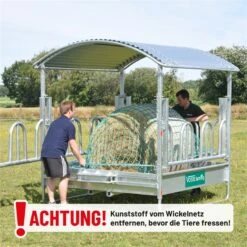 VOSS.farming Viereckraufe, Futterraufe, Rundballenraufe 2 X 2 M Mit Dach Und Palisadenfressgitter 19 VOSS.farming Viereckraufe, Futterraufe, Rundballenraufe 2 X 2 M Mit Dach Und Palisadenfressgitter -Optimal Ranchzaun Geschäft 503910 voss farming futtersparnetzrahmen fuer viereckraufen