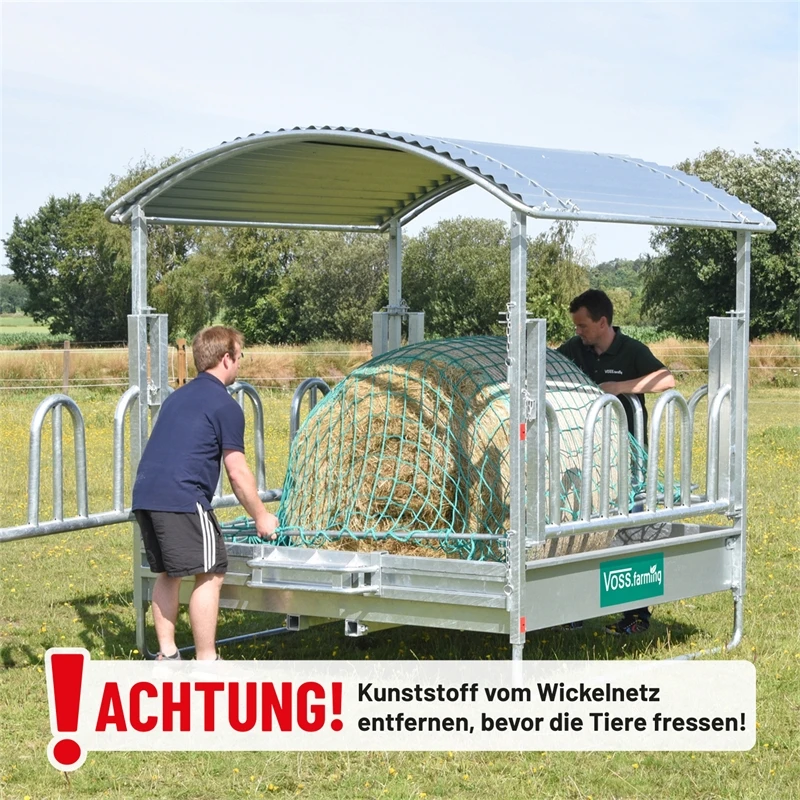 VOSS.farming Viereckraufe, Futterraufe, Rundballenraufe 2 X 2 M Mit Dach Und Palisadenfressgitter 8 VOSS.farming Viereckraufe, Futterraufe, Rundballenraufe 2 X 2 M Mit Dach Und Palisadenfressgitter – Bild 6