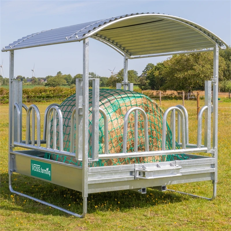 VOSS.farming Heuraufe Spar-Set, 2x2m Mit Dach Und Palisadenfressgitter + Futtersparnetz + Rahmen 3 VOSS.farming Heuraufe Spar-Set, 2x2m Mit Dach Und Palisadenfressgitter + Futtersparnetz + Rahmen