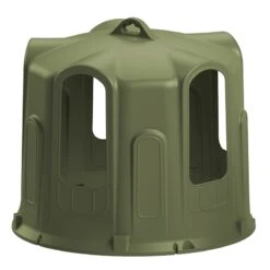 KERBL Heuglocken-Set: Heuglocke Für Rundballen Mit 5 Großen Fressöffnungen+Bodenplatte+Verankerung