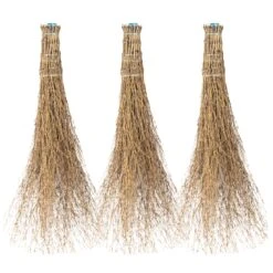 3x VOSS.farming Bambusbesen, Reisigbesen, Stallbesen Mit Kunststoff-Stielaufnahme