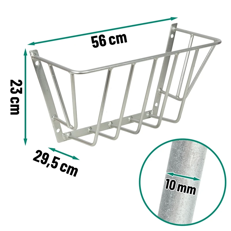 Heuraufe, Wandraufe Verzinkt - Futterraufe 56x29,5x23cm 3 Heuraufe, Wandraufe Verzinkt - Futterraufe 56x29,5x23cm – Bild 2