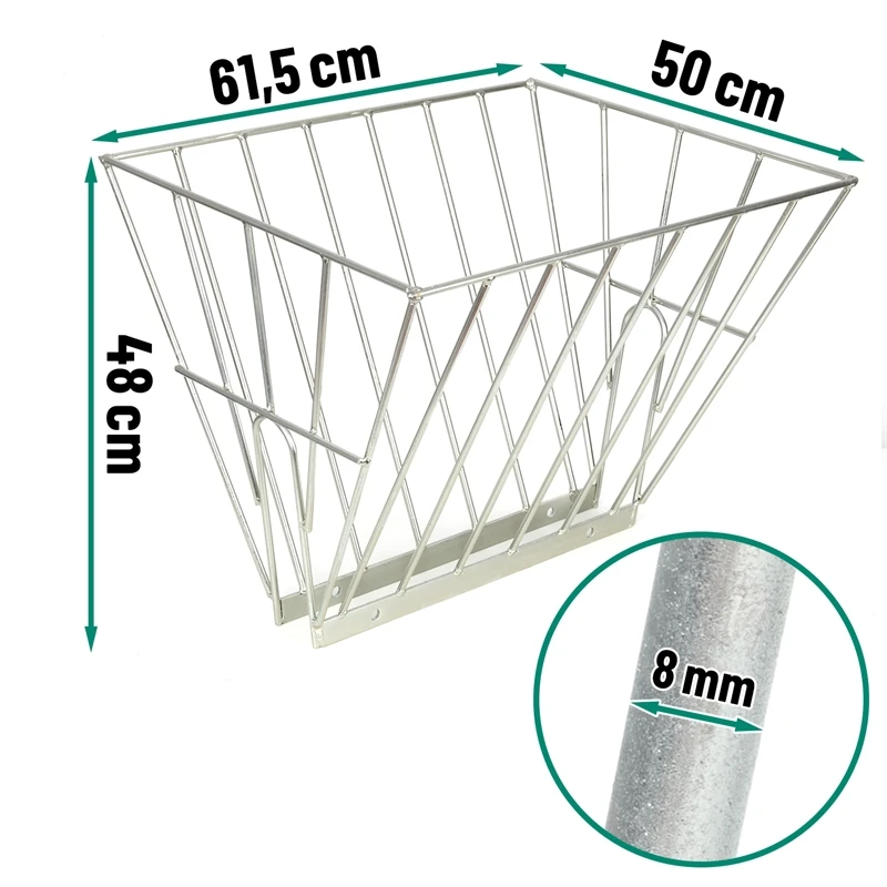 Heuraufe Doppelt Zum Aufstecken Auf Boxenwände & Horden - Raufe 61,5x50x48cm 4 Heuraufe Doppelt Zum Aufstecken Auf Boxenwände & Horden - Raufe 61,5x50x48cm – Bild 2