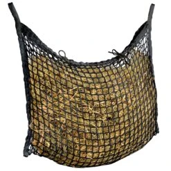 VOSS.farming Rechteckiges Heunetz, Heunetztasche 160 X 100cm, Maschenweite 3 X 3cm, Schwarz