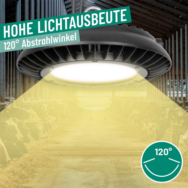 LED-Hallenstrahler 200 Watt - Strahler Für Hof, Heuboden, Reithallen Und Ställe, Dimmbar 6 LED-Hallenstrahler 200 Watt - Strahler Für Hof, Heuboden, Reithallen Und Ställe, Dimmbar – Bild 4