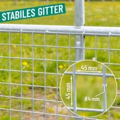 VOSS.farming Weidetor Verstellbar 200 - 300 Cm, Mit Gitter, 110 Cm Hoch, Verzinkt 27 VOSS.farming Weidetor Verstellbar 200 - 300 Cm, Mit Gitter, 110 Cm Hoch, Verzinkt -Optimal Ranchzaun Geschäft 515332 voss farming weidezauntor stabiles gitter 2