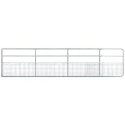 VOSS.farming Weidetor Verstellbar 400 - 500 Cm, Mit Gitter, 110 Cm Hoch, Verzinkt