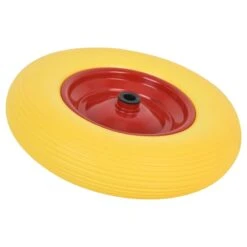 Pannensicheres Schubkarren-Ersatzrad, Inkl. Achse 14 Pannensicheres Schubkarren-Ersatzrad, Inkl. Achse -Optimal Ranchzaun Geschäft 521010 pannensicheres schubkarrenrad 400mm gelb