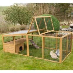 Freilaufgehege Für Kaninchen, Nager, Hühner Und Kleintiere, 220 X 115 X 75cm -Optimal Ranchzaun Geschäft 559207 freilaufgehege mit plastikdach gitterabdeckung aufklappbar