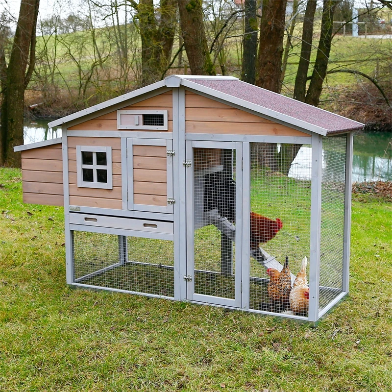 Hühnerstall "Bonny" Inkl. Legenester + Sitzstangen + Freilaufgehege, 181 X 65 X 118cm 11 Hühnerstall "Bonny" Inkl. Legenester + Sitzstangen + Freilaufgehege, 181 X 65 X 118cm – Bild 9