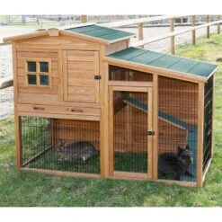 Kleintierstall, Hühnerstall "Fortuna" Kaninchenstall, Nagerstall Inkl. Gehege, 160 X 80 X 117cm