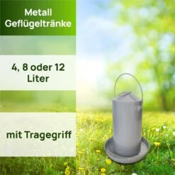 Geflügeltränke Mit Griff - Geschlossene Metalltränke Zum Aufhängen -Optimal Ranchzaun Geschäft 560430 3