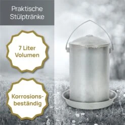 Geflügeltränke Doppelwandig Mit Griff, Wassertränke Hühner Und Geflügel -Optimal Ranchzaun Geschäft 560442 3 metall gefluegeltraenke 7 liter doppelwandig