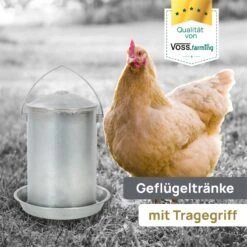 Geflügeltränke Doppelwandig Mit Griff, Wassertränke Hühner Und Geflügel -Optimal Ranchzaun Geschäft 560442 4 metall gefluegeltraenke 7 liter doppelwandig
