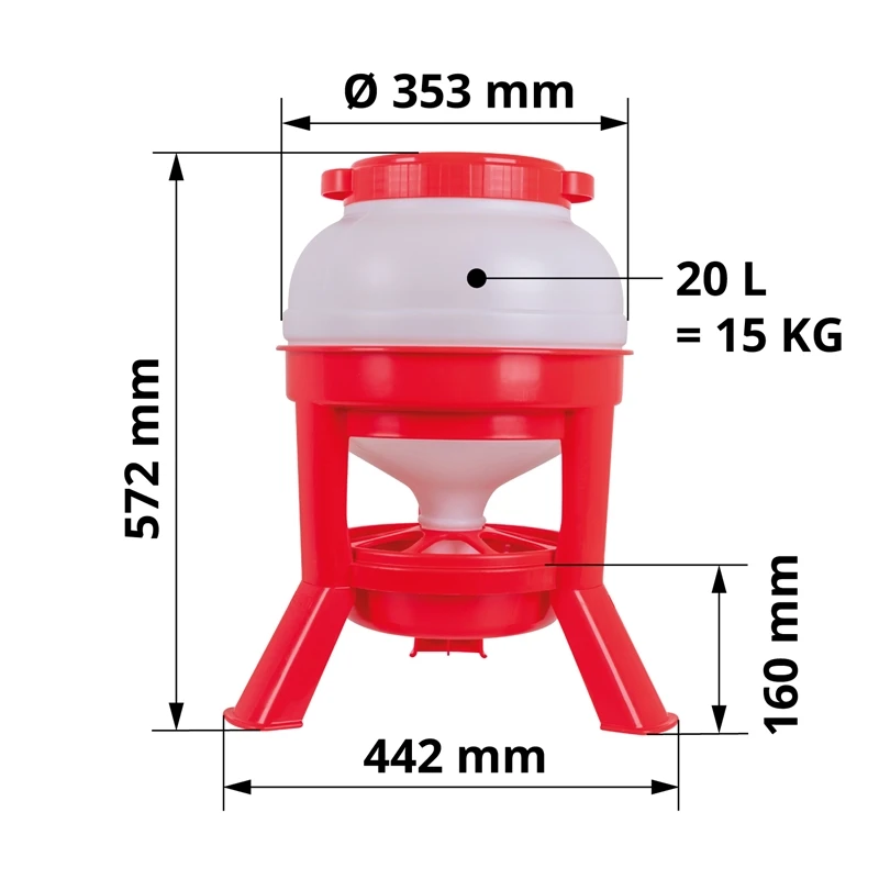 Siphon Futterautomat Für Geflügel - Robuster Geflügelfutterautomat, 15kg 5 Siphon Futterautomat Für Geflügel - Robuster Geflügelfutterautomat, 15kg – Bild 3