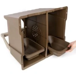 KERBL Doppel-Legenest Für Hühner - Abrollnest Aus Recyceltem Kunststoff, 2 Abteilungen -Optimal Ranchzaun Geschäft 561202 doppellegenest aus recyceltem kunststoff passende nistschale aus kunststoff