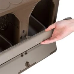 KERBL Doppel-Legenest Für Hühner - Abrollnest Aus Recyceltem Kunststoff, 2 Abteilungen -Optimal Ranchzaun Geschäft 561202 doppellegenest aus recyceltem kunststoff verschliessbare inspektionsklappe