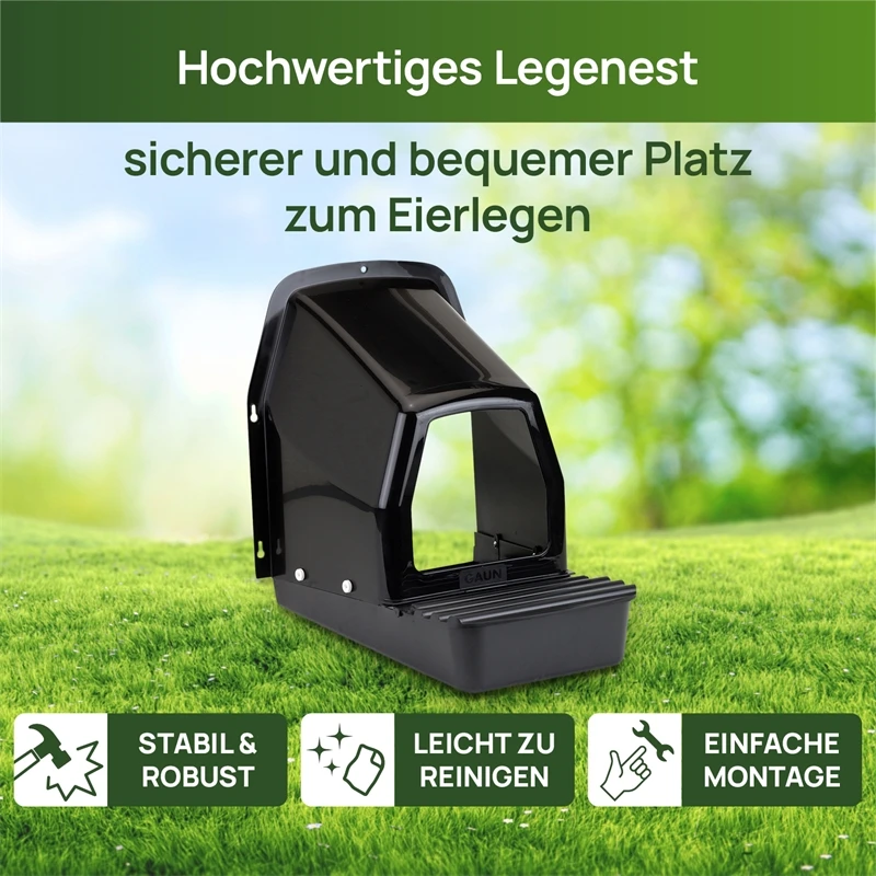 Recyceltes Kunststoff Legenest Für Hühner Mit Auffangwanne, Zum Aufhängen 4 Recyceltes Kunststoff Legenest Für Hühner Mit Auffangwanne, Zum Aufhängen – Bild 2