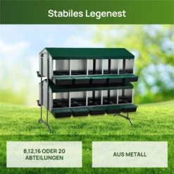 Legenest Für Hühner Aus Metall - Abrollnester Mit Doppelständer, Doppelseitig -Optimal Ranchzaun Geschäft 561244 3