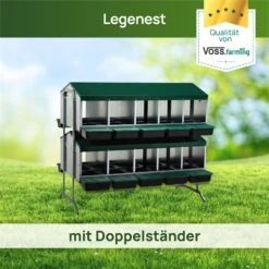Legenest Für Hühner Aus Metall - Abrollnester Mit Doppelständer, Doppelseitig -Optimal Ranchzaun Geschäft 561244 4