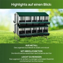 Legenest Für Hühner Aus Metall - Abrollnester Mit Doppelständer, Doppelseitig -Optimal Ranchzaun Geschäft 561244 5