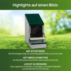 Legenest, Brutnest Für Hühner, Mit Sitzstange -Optimal Ranchzaun Geschäft 561500 5