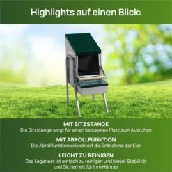Hühner Legenest Mit Sitzstange Und Standfuß - Abrollnest Zum Aufstellen 11 Hühner Legenest Mit Sitzstange Und Standfuß - Abrollnest Zum Aufstellen -Optimal Ranchzaun Geschäft 561510 5