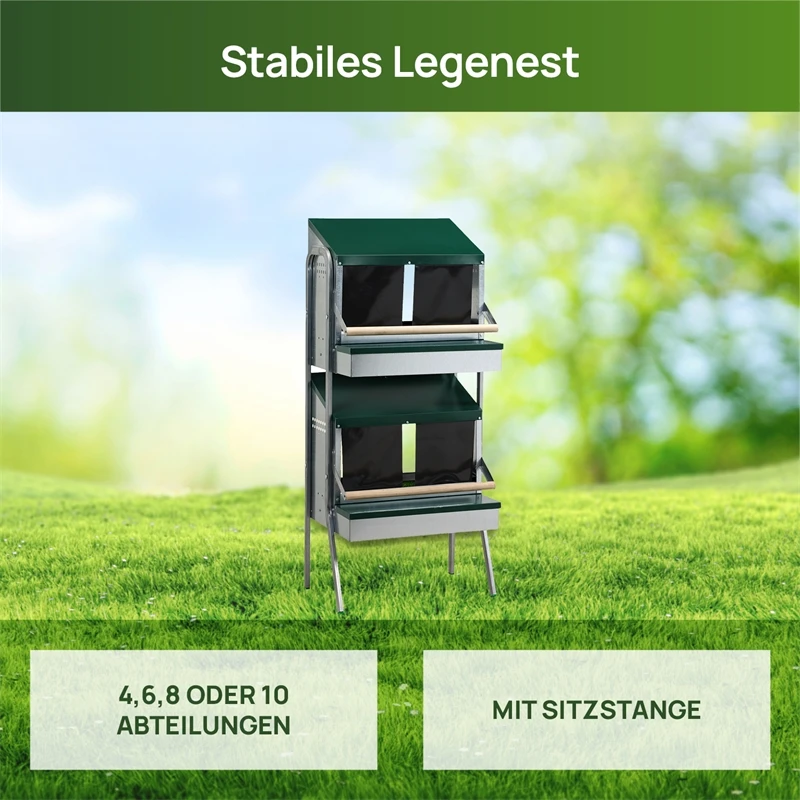 Hühner Abrollnest Mit Sitzstange Im Doppelständer - Etagen Legenest Zum Aufstellen 5 Hühner Abrollnest Mit Sitzstange Im Doppelständer - Etagen Legenest Zum Aufstellen – Bild 3