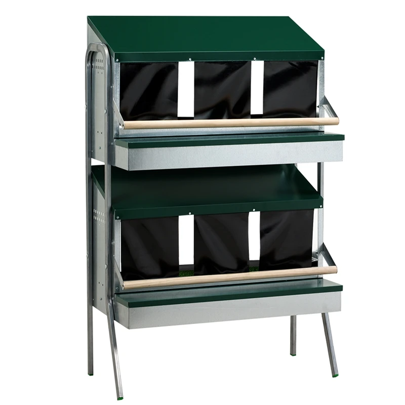 Hühner Abrollnest Mit Sitzstange Im Doppelständer - Etagen Legenest Zum Aufstellen 3 Hühner Abrollnest Mit Sitzstange Im Doppelständer - Etagen Legenest Zum Aufstellen