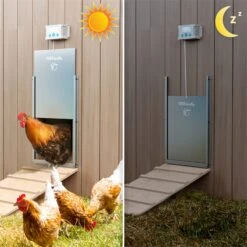 SET VOSS.farming Poultry Kit - Automatische Hühnertür, Hühnerklappe 300 X 400mm -Optimal Ranchzaun Geschäft 561813 voss farming set poultry kit huehnertuer 300x400mm tag nacht funktion