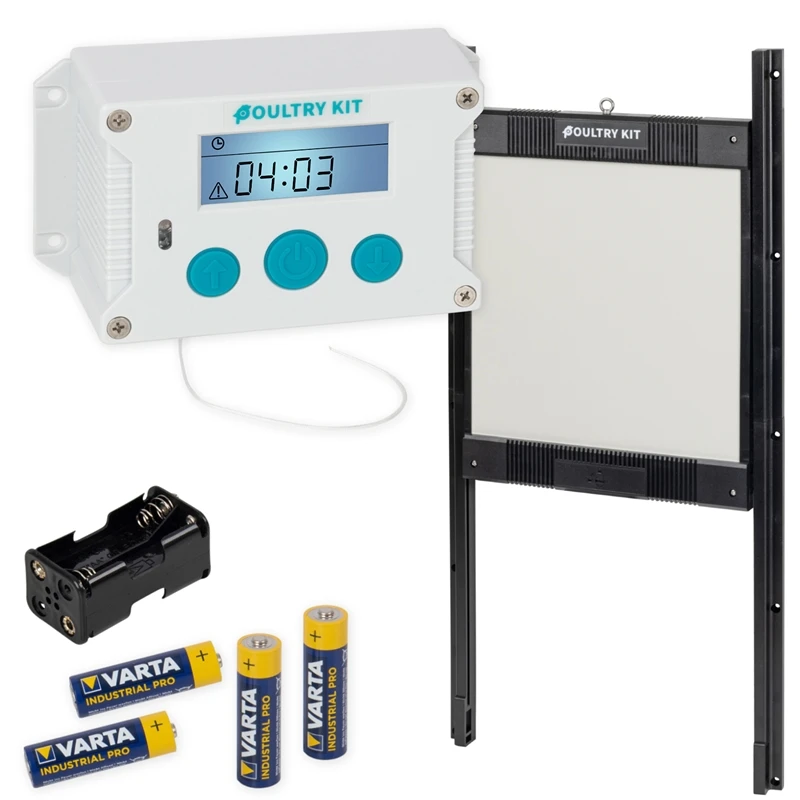 SET VOSS.farming Poultry Kit - Automatische Hühnertür, Verriegelbare Hühnerklappe 250 X 320mm 3 SET VOSS.farming Poultry Kit - Automatische Hühnertür, Verriegelbare Hühnerklappe 250 X 320mm