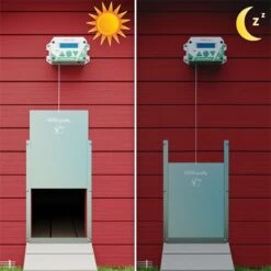 SET VOSS.farming „ChickenFriend“ Automatische Hühnerklappe + Tür 430x400mm + Solar Akku Set -Optimal Ranchzaun Geschäft 561831 voss farming set chickenfriend huehnertuer 300x400mm solar tag nacht funktion 1