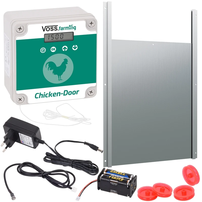 SET VOSS.farming Chicken-Door + Hühnerklappe, Alu 300 X 400mm + Solar-Akku 5 SET VOSS.farming Chicken-Door + Hühnerklappe, Alu 300 X 400mm + Solar-Akku – Bild 4