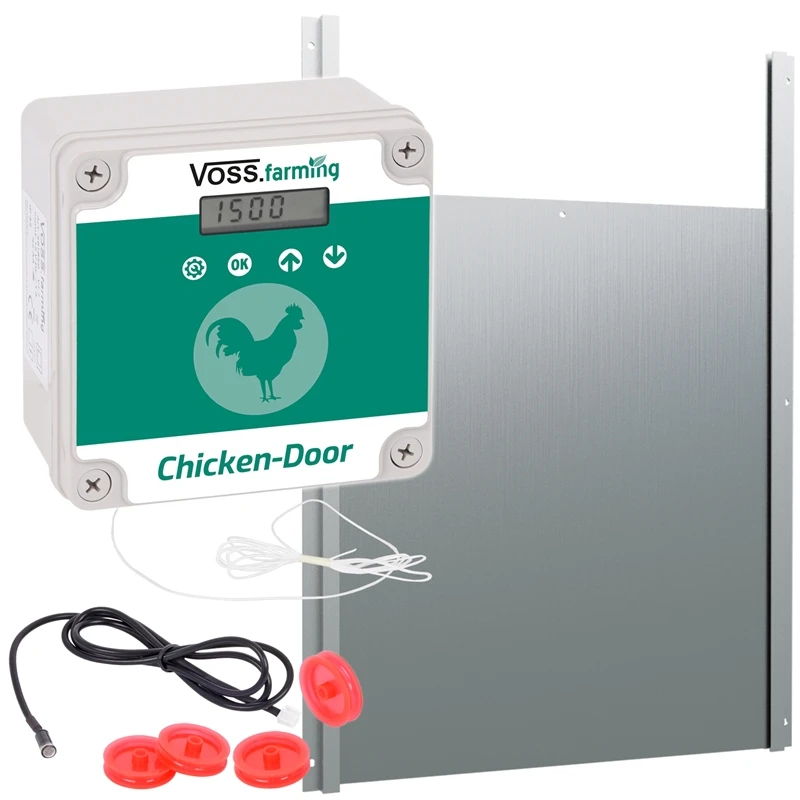 SET VOSS.farming Chicken-Door + Hühnerklappe, Alu 430 X 400mm 3 SET VOSS.farming Chicken-Door + Hühnerklappe, Alu 430 X 400mm