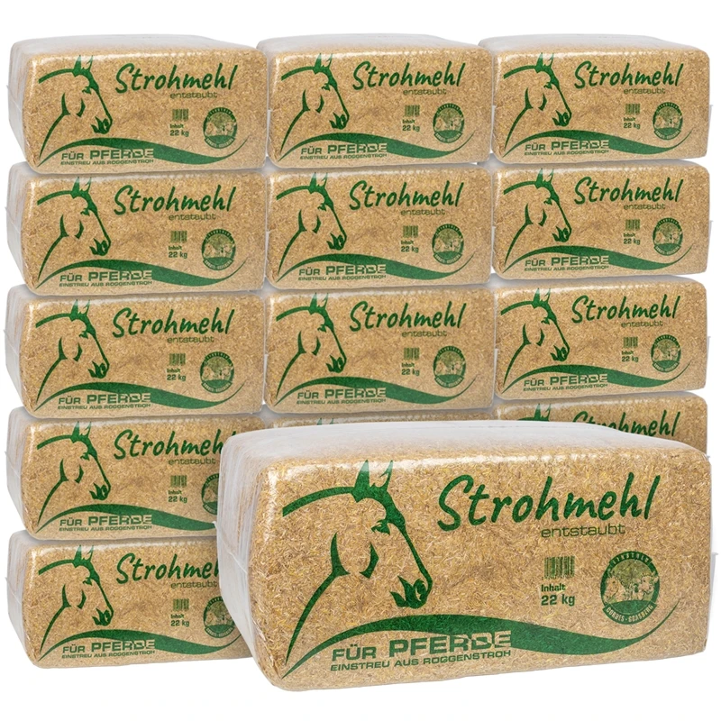 Palette Strohmehl - Einstreu Aus Roggenstroh, Tier-Einstreu, Entstaubt, 15 X 22kg 3 Palette Strohmehl - Einstreu Aus Roggenstroh, Tier-Einstreu, Entstaubt, 15 X 22kg